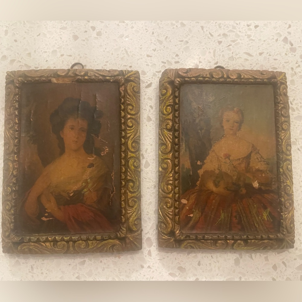 Set of Miniature Antique Women Portraits